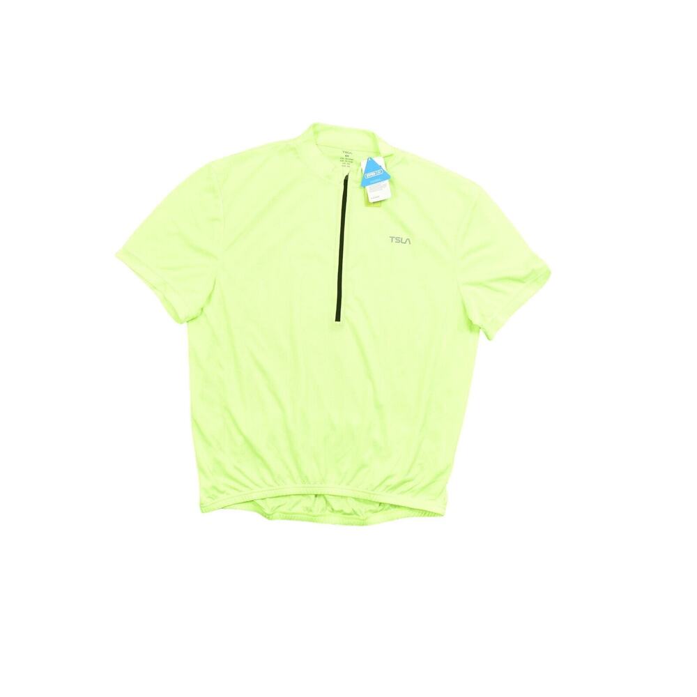 TSLA Men's 3XL Green Polyester Activewear T-Shirt Hyper Dri Biker Biking Shirt